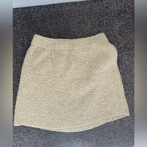 H&M Gold Knit Mini Skirt